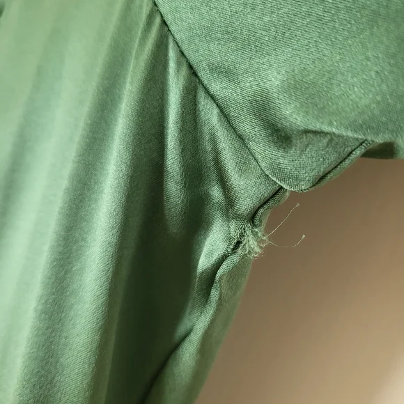 Reformation Catalina Silk Long Sleeve Midi Dress Green 6 - Picture 9 of 15